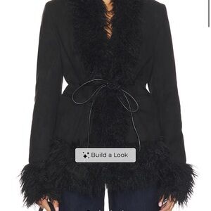 Lioness Black Faux Fur Trim Jacket